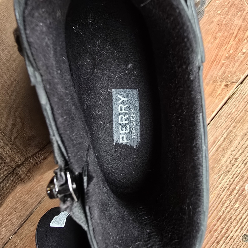 Sperry Womens Black Rubbberized Sider       Size 6.5 STS82032 - Picture 8 of 10